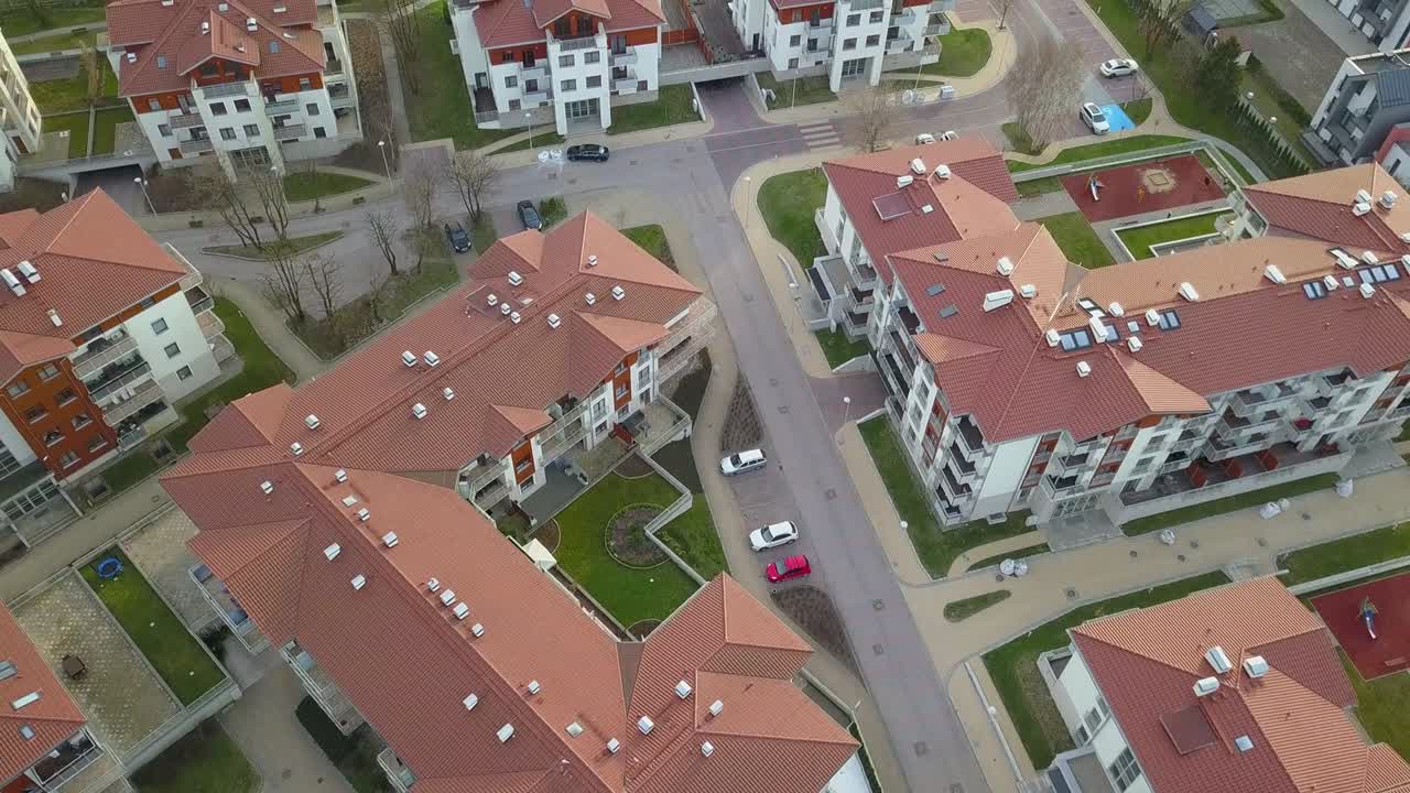 antena de barrio residencial y casas suburbanas