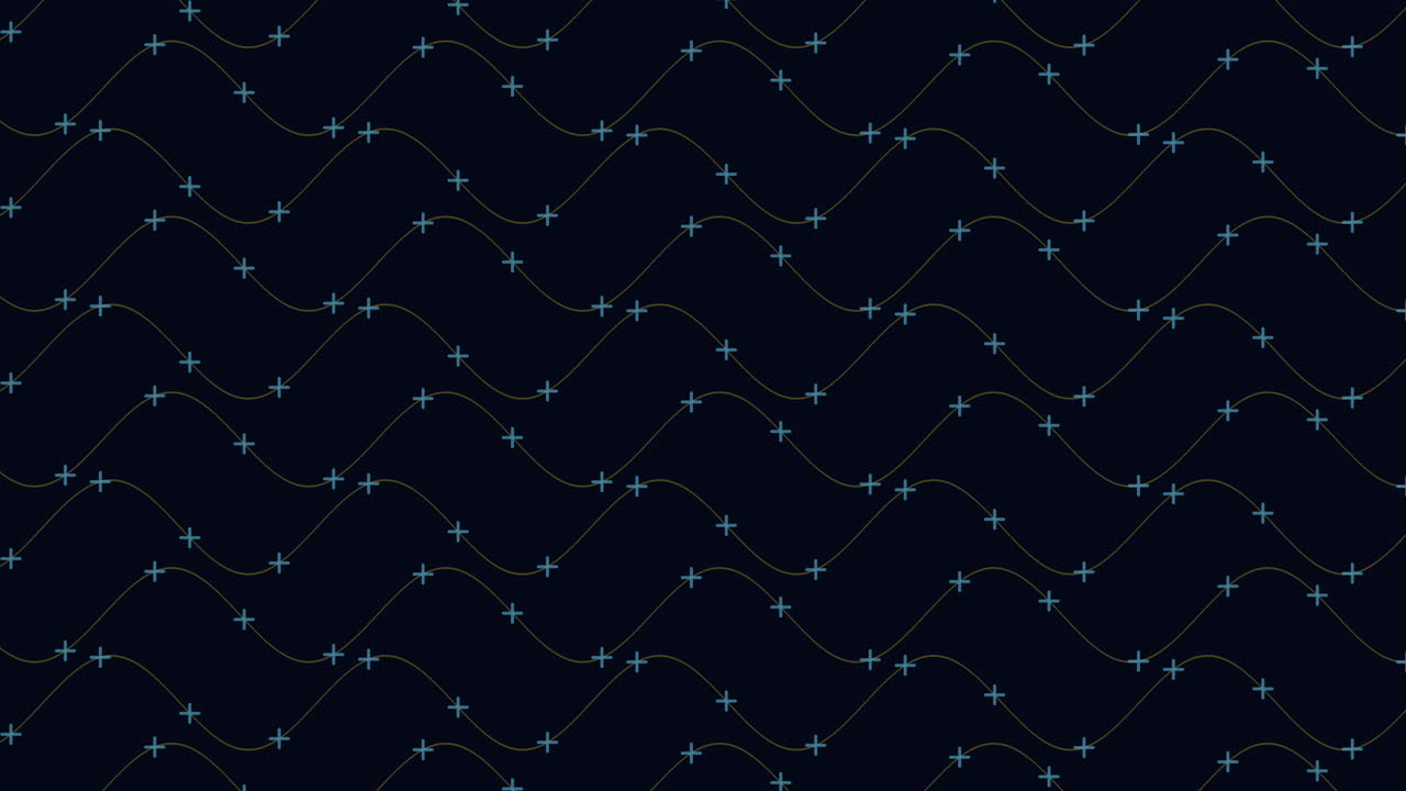 Waves pattern with neon dots and lines