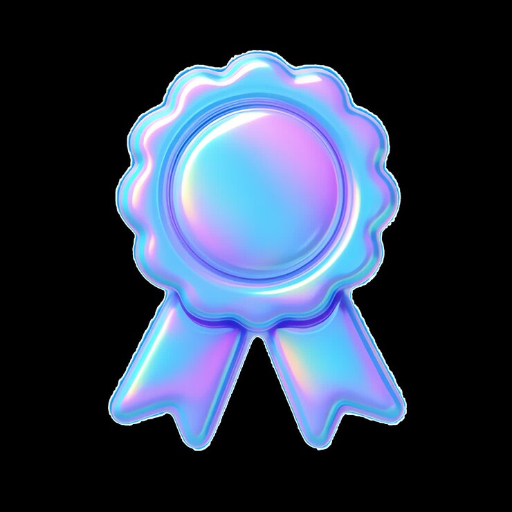 Risorsa isolata di animazione di design con badge a nastro olografico, video 4K trasparente, canale alfa