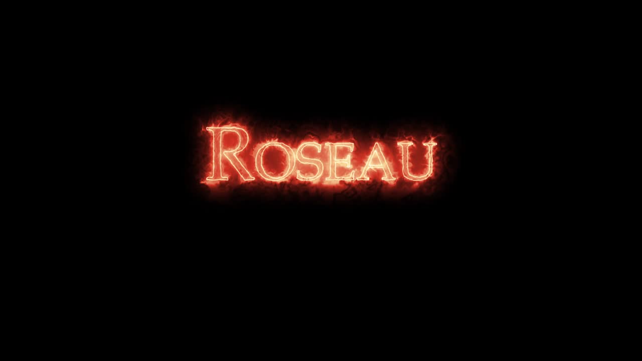 Roseau written with fire. Loop