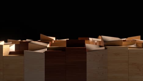 abstract wooden geometric shapes