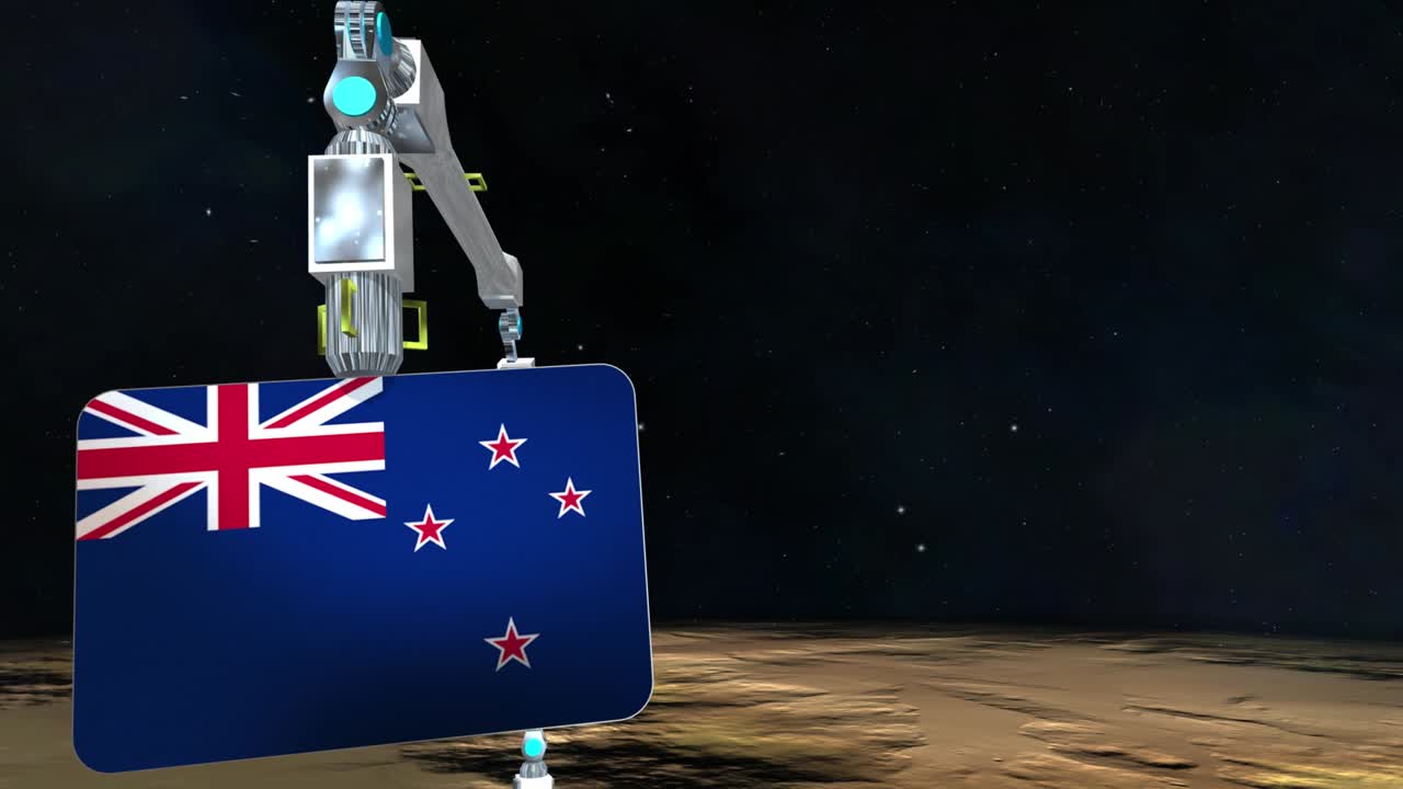 뉴질랜드 국기판이 지구에서 발굴되었습니다.