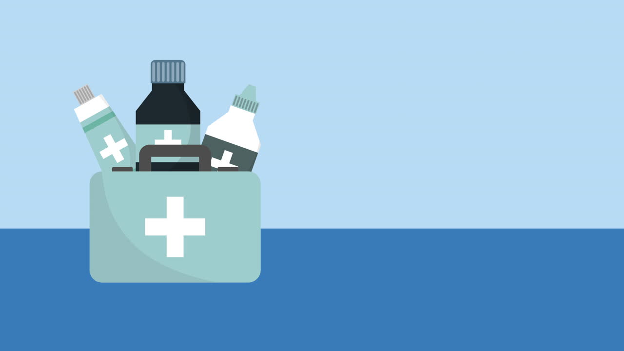 의료 키트 약물 저장 애니메이션