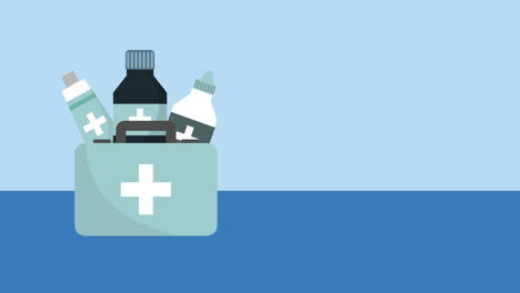 medical kit drugs storage animation