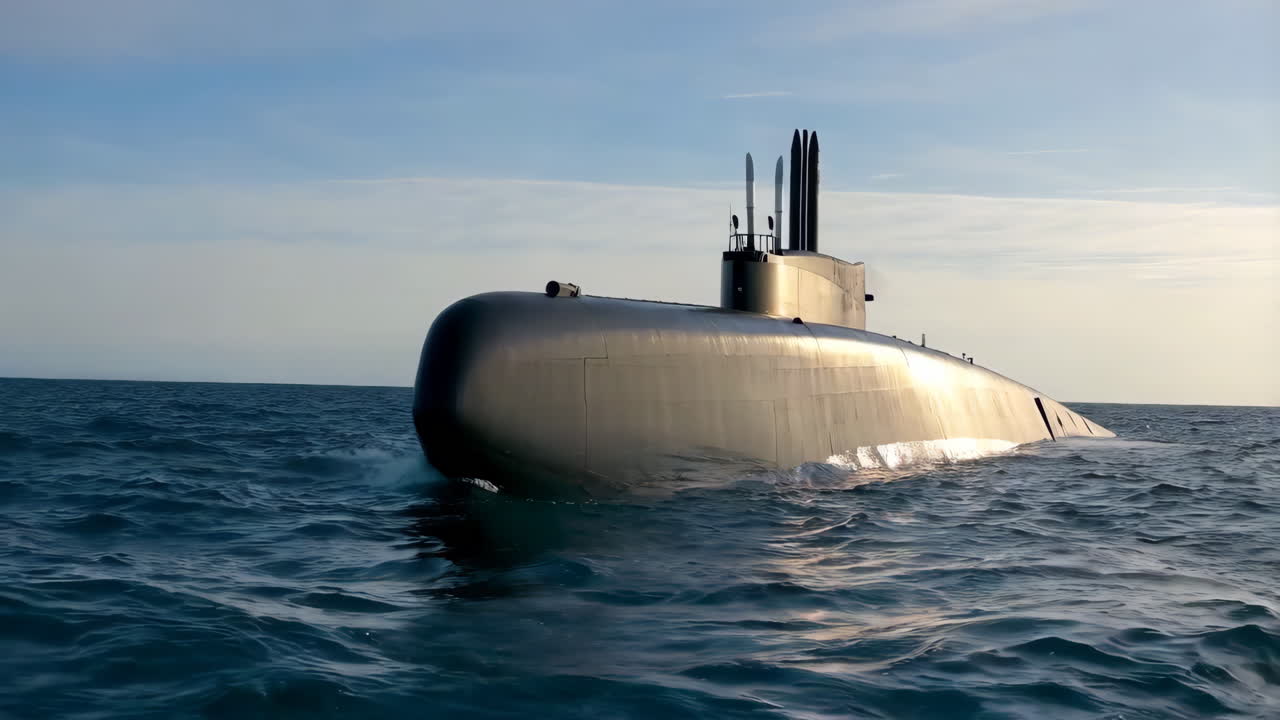 Submarine Surfacing in the Ocean