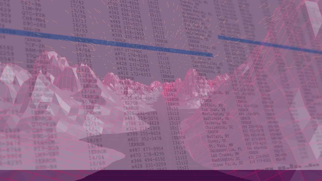 animación del procesamiento de datos en pantallas de computadora sobre un mapa digital en 3d