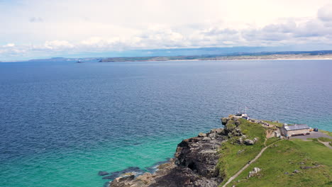 Aerial-drone-view-of-the-island-st-ives-in-cornwall