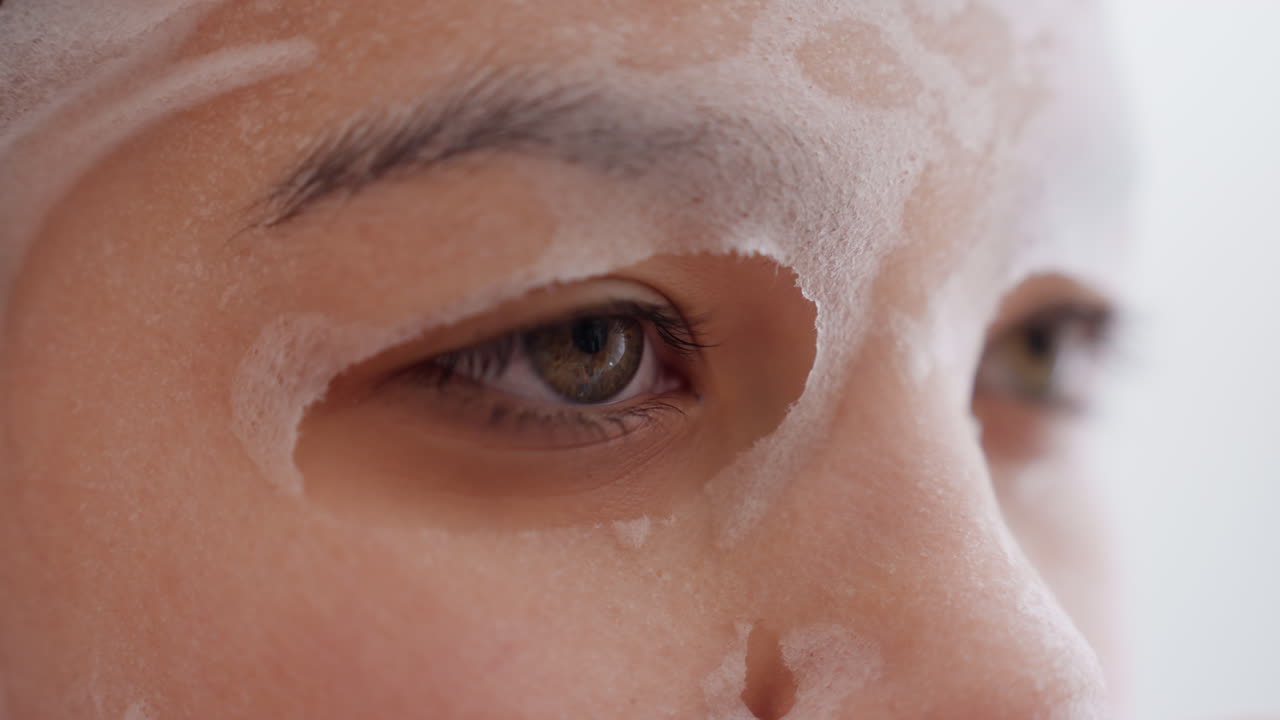 Skincare Mask With Gentle Touch, Intimate Skincare Moment Highlighting Soothing Remedies At Home, Closeup Of Facial Treatment Showcasing Meticulous Application And Calming Facial Expressions