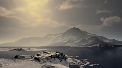 Mountains-covered-with-ice-in-Antarctic-landscape