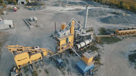 aerial view of cement factory. construction manufacturing.