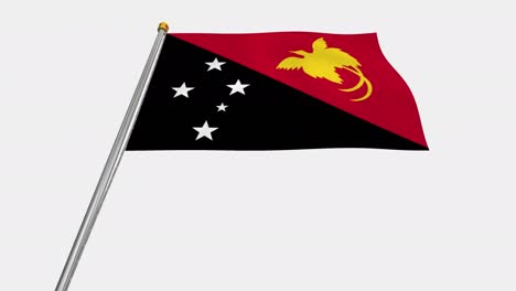 loop video of papua new guinea flag  fluttering in the wind, slow motion video of 4k , with alpha channel