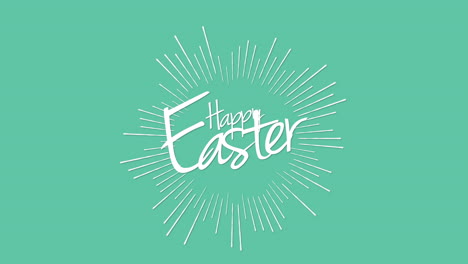 Happy-Easter-with-retro-lines-on-green-gradient