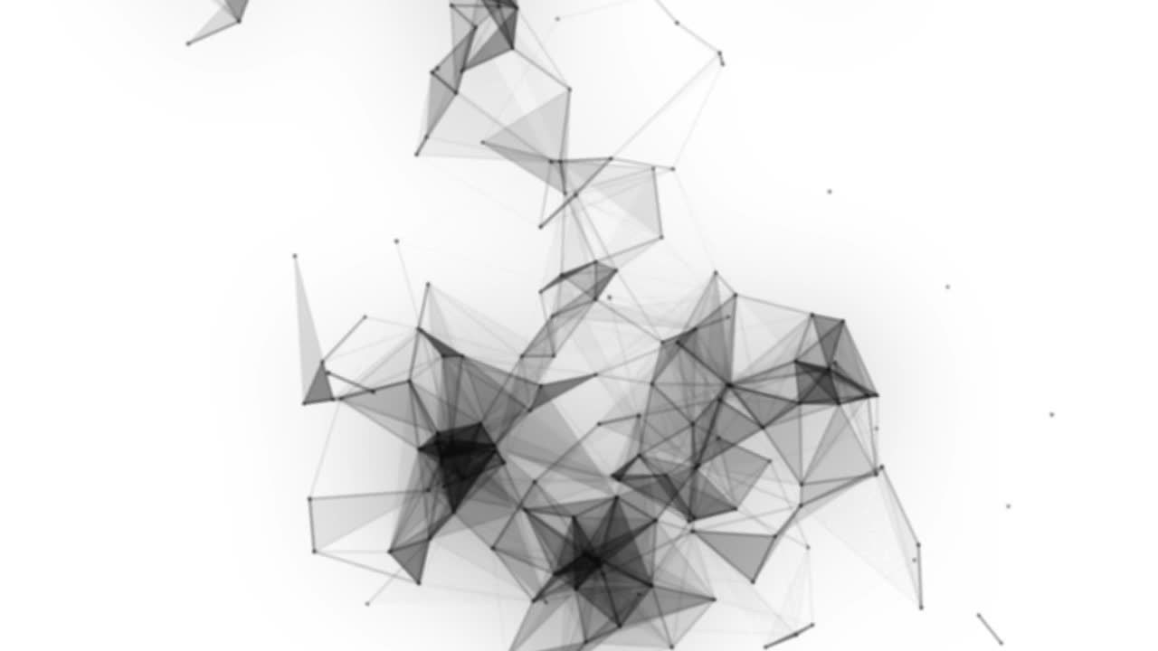 Plexus fantasy abstract technology. Abstract geometric background with moving lines, dots and triangles. Science. Medicine and technology. Loop animations