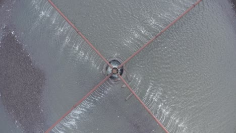 wastewater plant, aerial view. cleaning, purification and filtration of sewage water