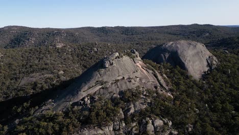 right to left aerial footage of the pyramid, girraween national park, southern queensland australia. girraween national park is located near stanthorpe and the queensland and new south wales border.