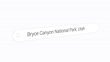 typing bryce canyon national park utah on the search engine