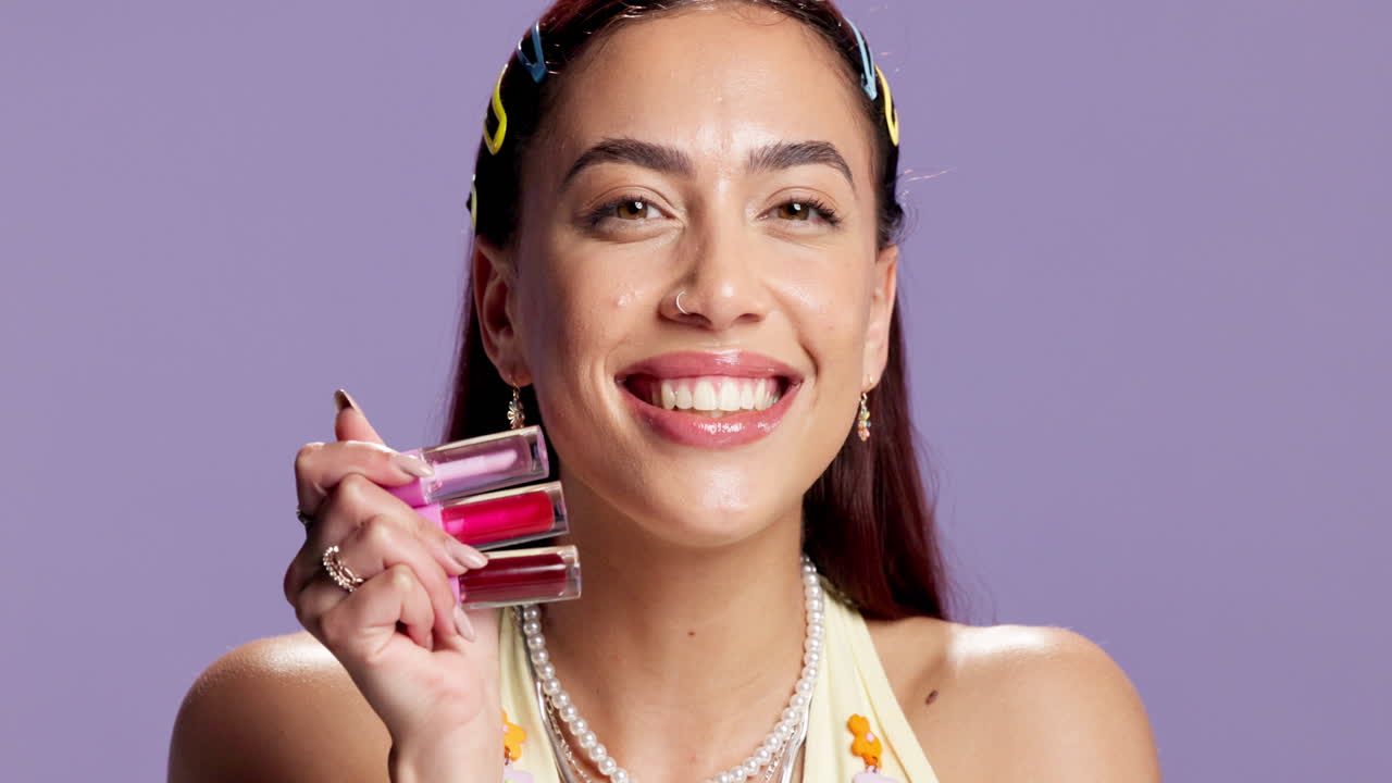 Woman Holding Lip Gloss